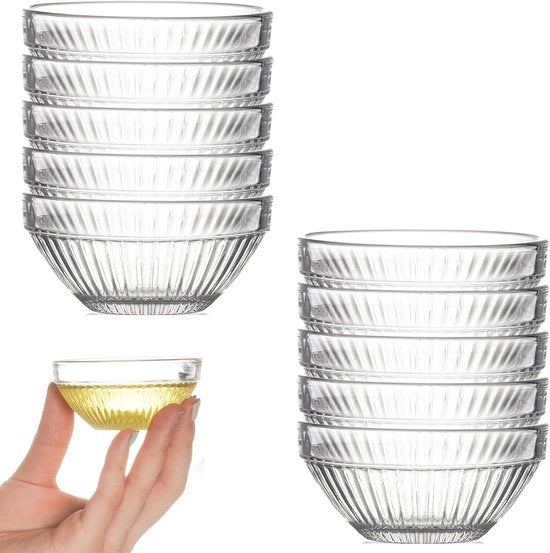 Bowl Dipping - 75 mm Mini Piatti di Dipingimento - 10 Pezzi - Piccoli Piatti per Dipingimento - Bicchieri di Snack Riciclabili - Stivabili - Per Cucinare Ingredienti - Marmellata - Dips - Tapas - Buffet