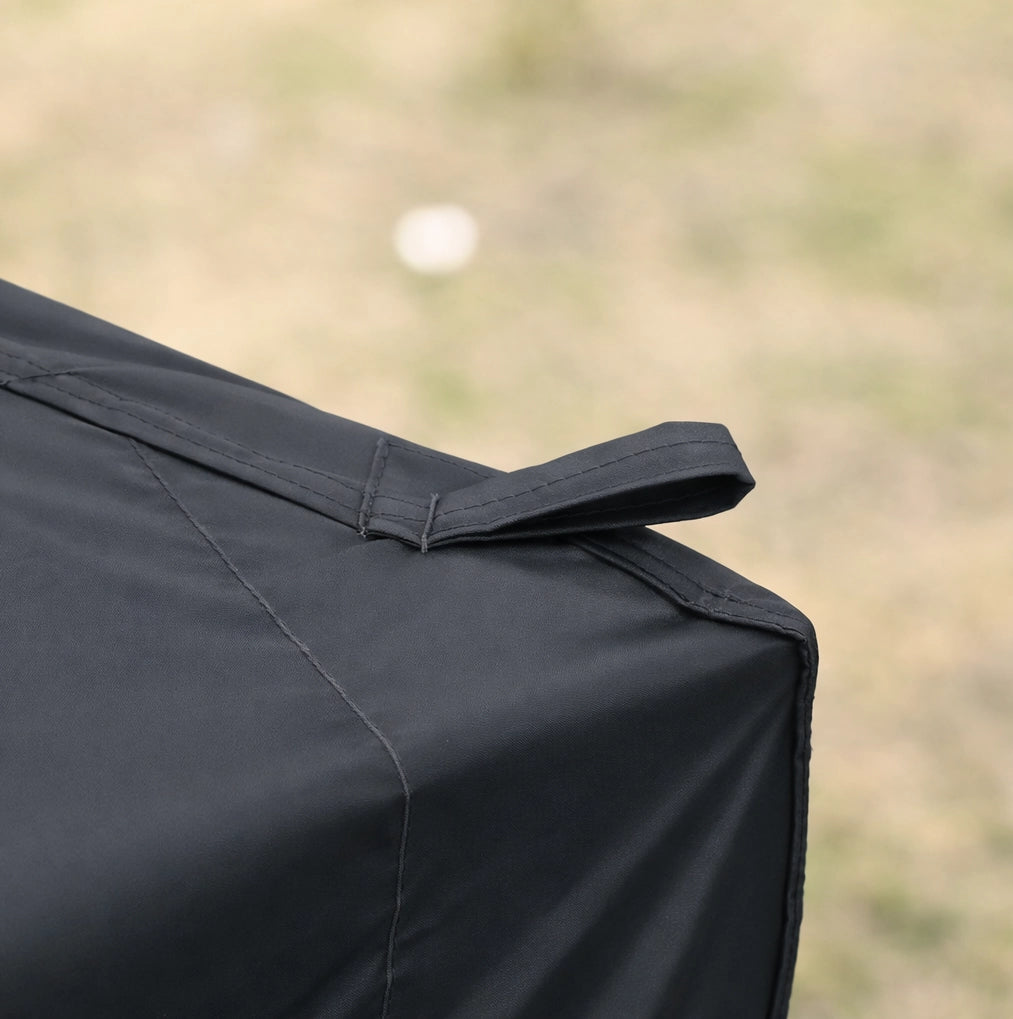 Gazebo pieghevole 3 x 3 m nero con pareti e sacchi di sabbia