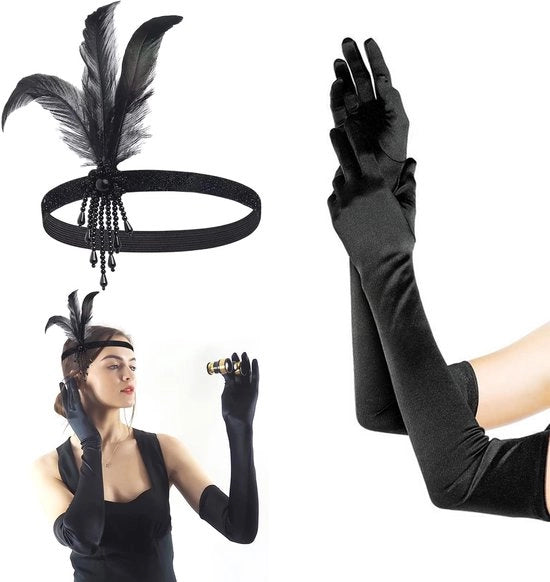 Accessori per costume retro - Manopole lunghe nere universali - Accessori per costume - Accessori per costume - Accessori per costume - Manopole nere - Dimensioni universali