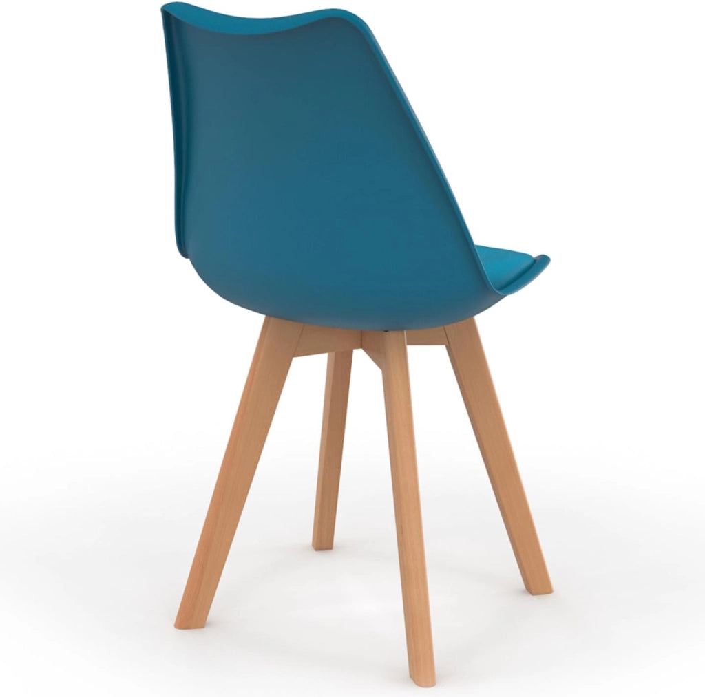Set di 4 sedie da pranzo scandinave SARA blu anatra