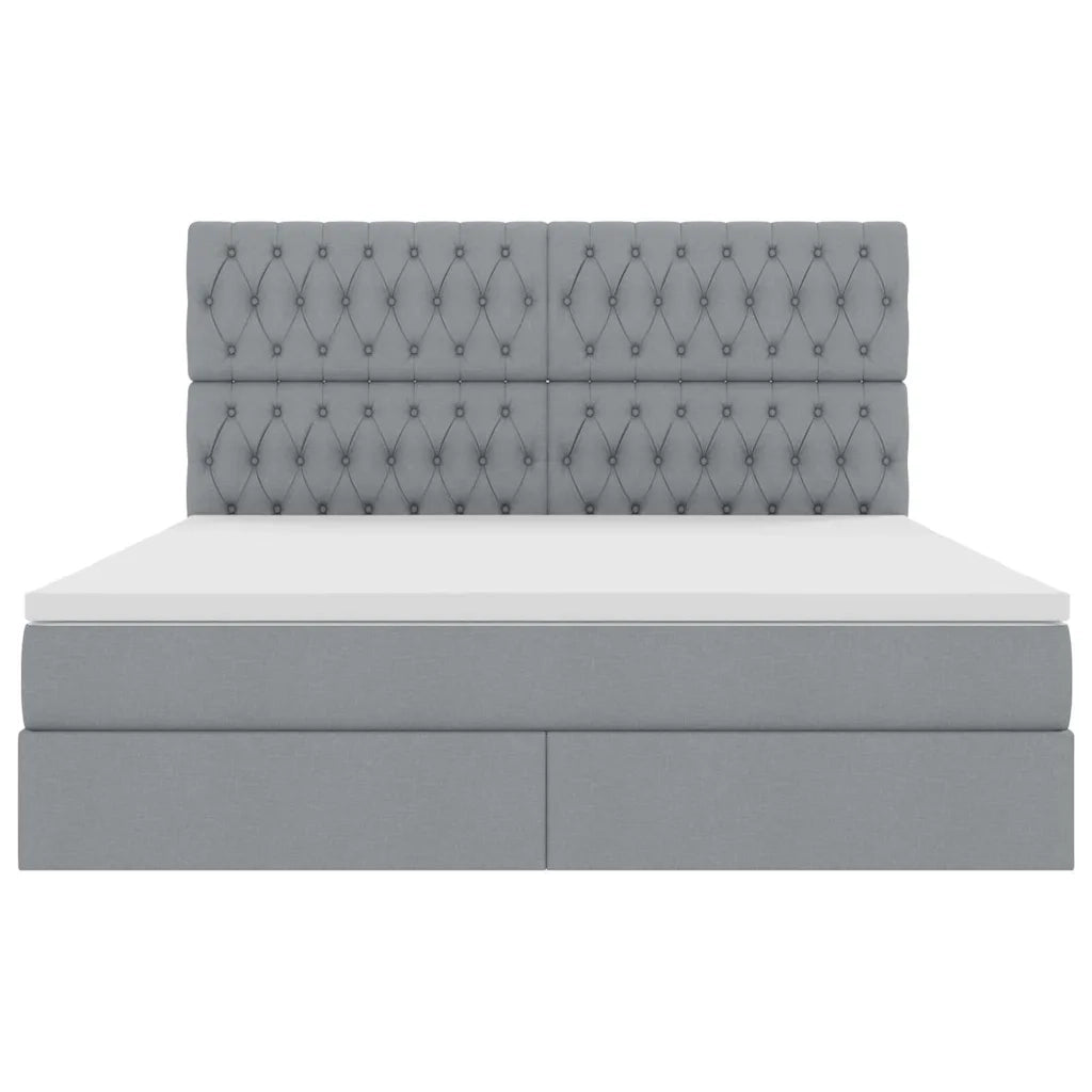 Letto con contenitore e materasso Grigio chiaro 180 x 200 cm