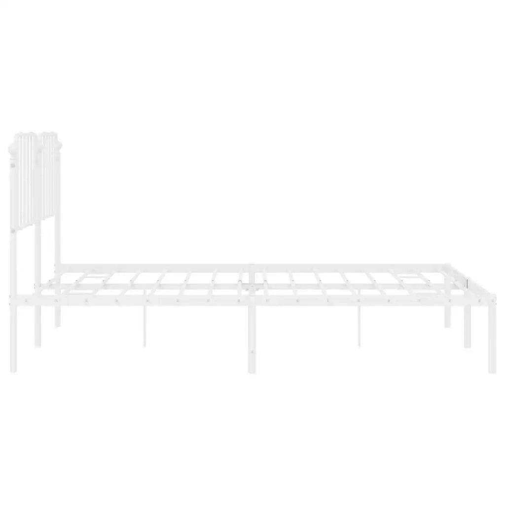 Giroletto con Testiera-Struttura Letto con testiera Metallo Bianco 183x213 cm 915095