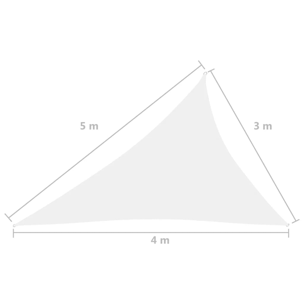 Vela ombreggiante triangolare in tessuto Oxford 3 x 4 x 5 m bianca 02_0009844