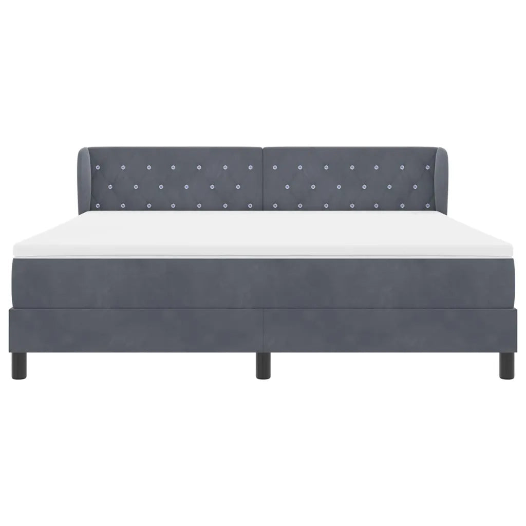 Letto a molle con testiera Grigio scuro 180 x 200 cm Velluto 3340347