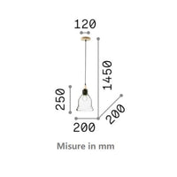 LAMPADARIO SOSPENSIONE IN VETRO 1XE27 GRETEL IDEALLUX
