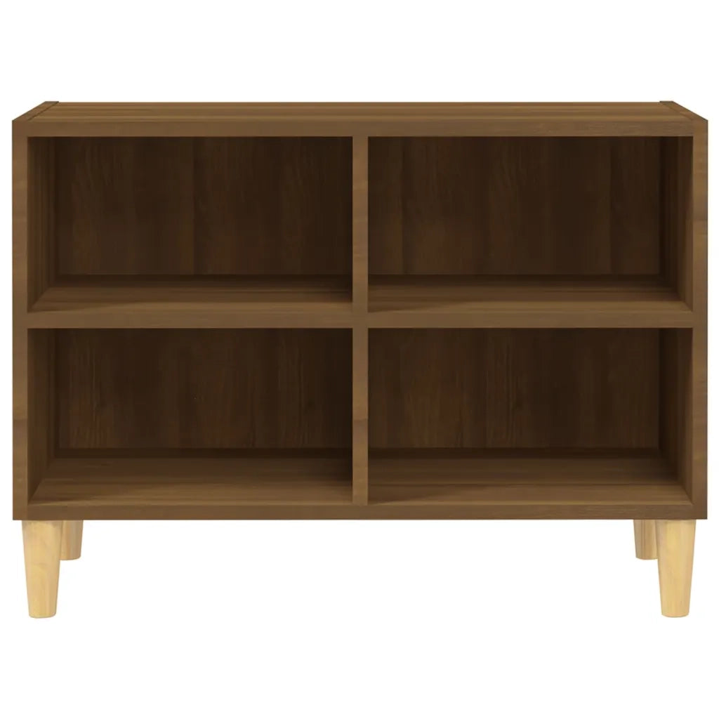 Mobile TV Gambe in Legno Massello Rovere Marrone 69,5x30x50 cm 813148