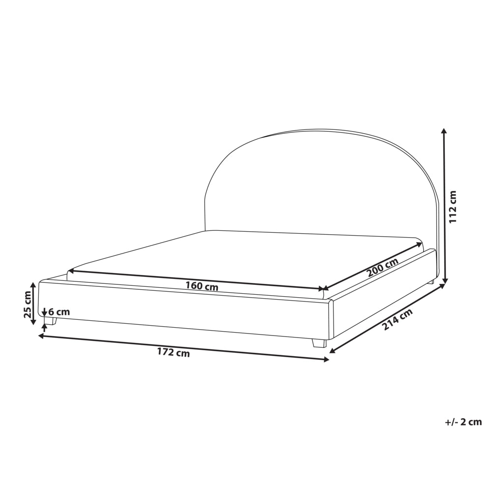 Letto ad acqua dal design minimalista e retrò in tessuto di poliestere beige chiaro 160 x 200 cm