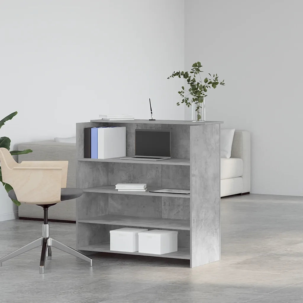 Banco Reception Grigio Cemento 100x50x103,5cm Legno Multistrato