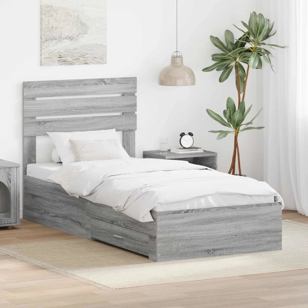 Struttura del letto con cassetto con testiera Legno multistrato 3411696