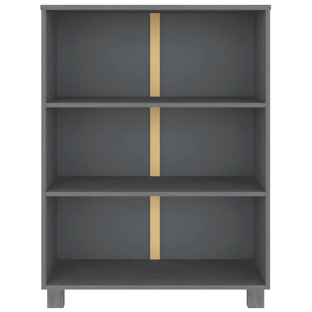Libreria HAMAR Grigio Scuro 85x35x112 cm Legno Massello di Pino 340486