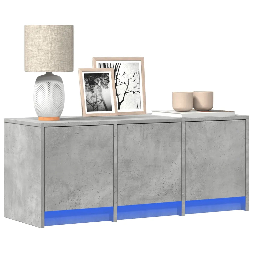 Mobile Porta TV con LED Grigio Cemento 97x34x40 cm Truciolato 852239
