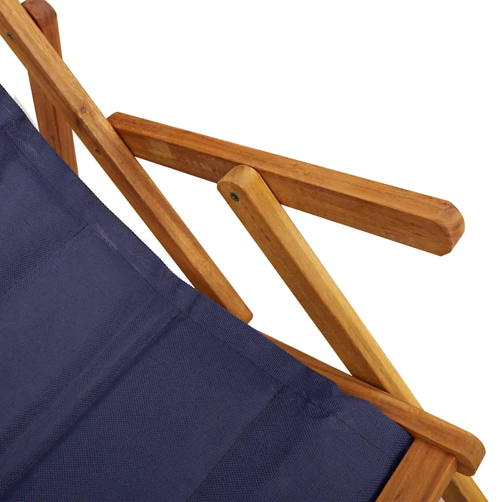 Sedia pieghevole con braccioli in legno di acacia blu e Textilene 4108069