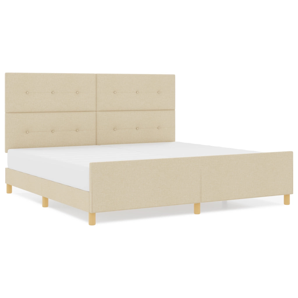 Letto  Crema 200x200 cm in Tessuto