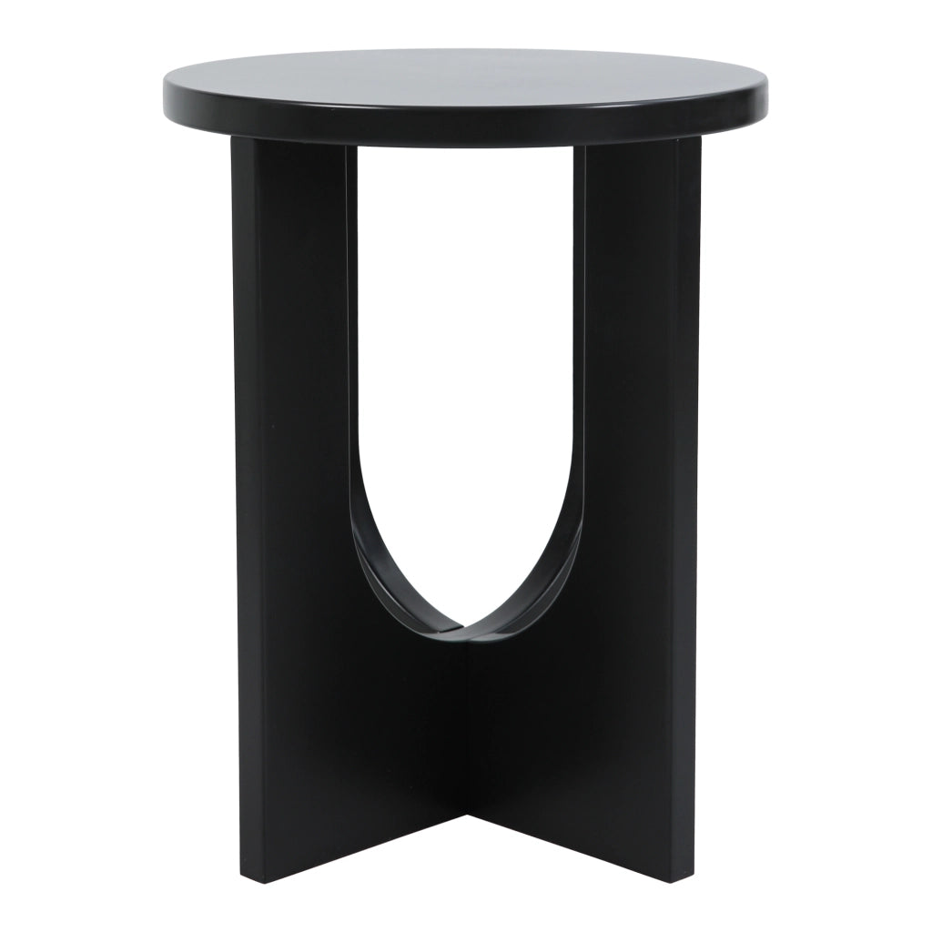 Tavolino da Caffè Kysdajore Piano Rotondo 50x40 cm Nero [en.casa]