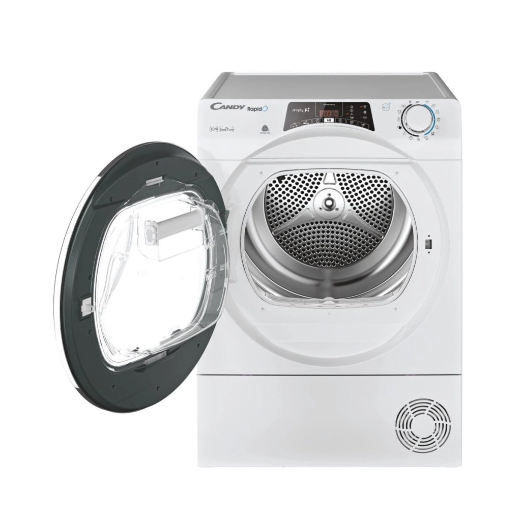 Asciugatrice a Pompa di Calore 10 Kg Candy Rapidò ROE H10A2TCEX-S Classe A++ (A85xL60xP60) Asciugatura smart Stiro facile Cicli rapidi