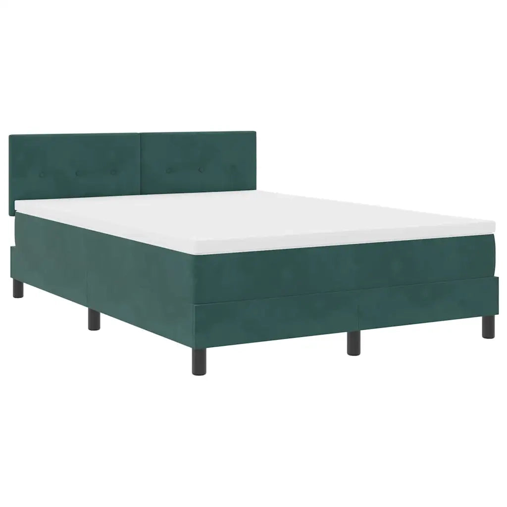 Letto a Sorgente LED con led Verde Scuro 160 x 200 cm Velluto