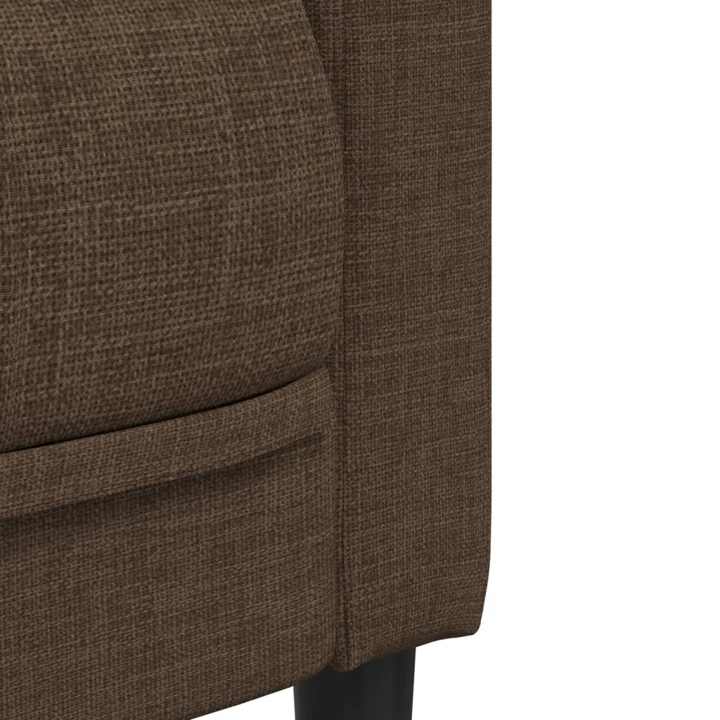 Set di Divani 3 pz Marrone in Tessuto
