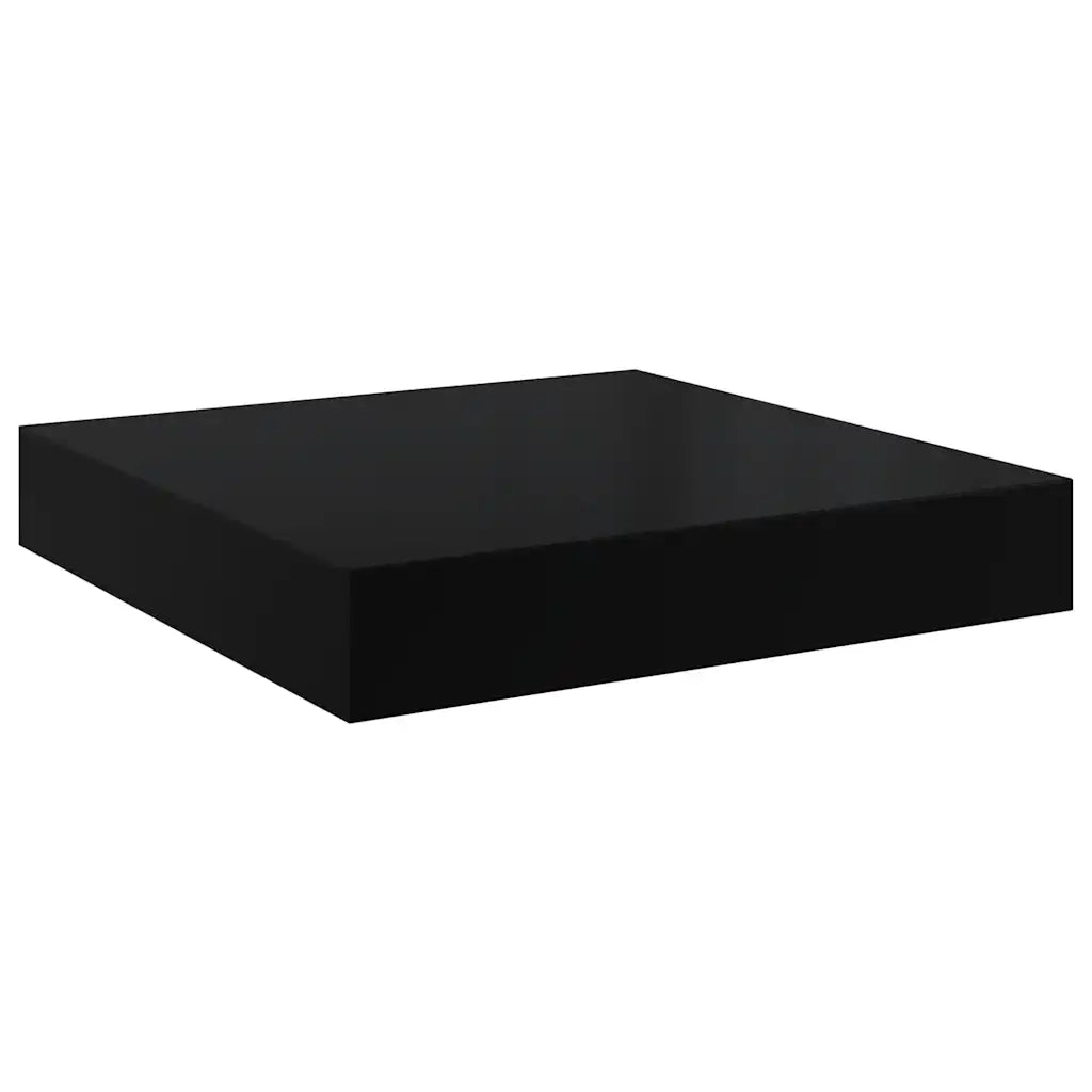 Scaffali a Parete 4 pz Nero Lucido 23x23,5x3,8 cm in MDF 323762
