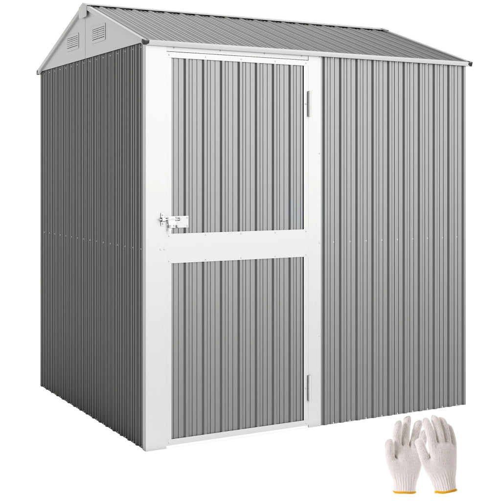 Casetta da Giardino in Acciaio ¨C Xylo ¨C 3.51m2 209x177x236cm Argento con Porta Bloccabile