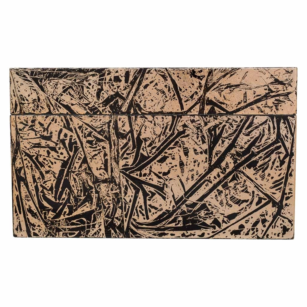 Scatola in ceramica dorata 25x25x15h