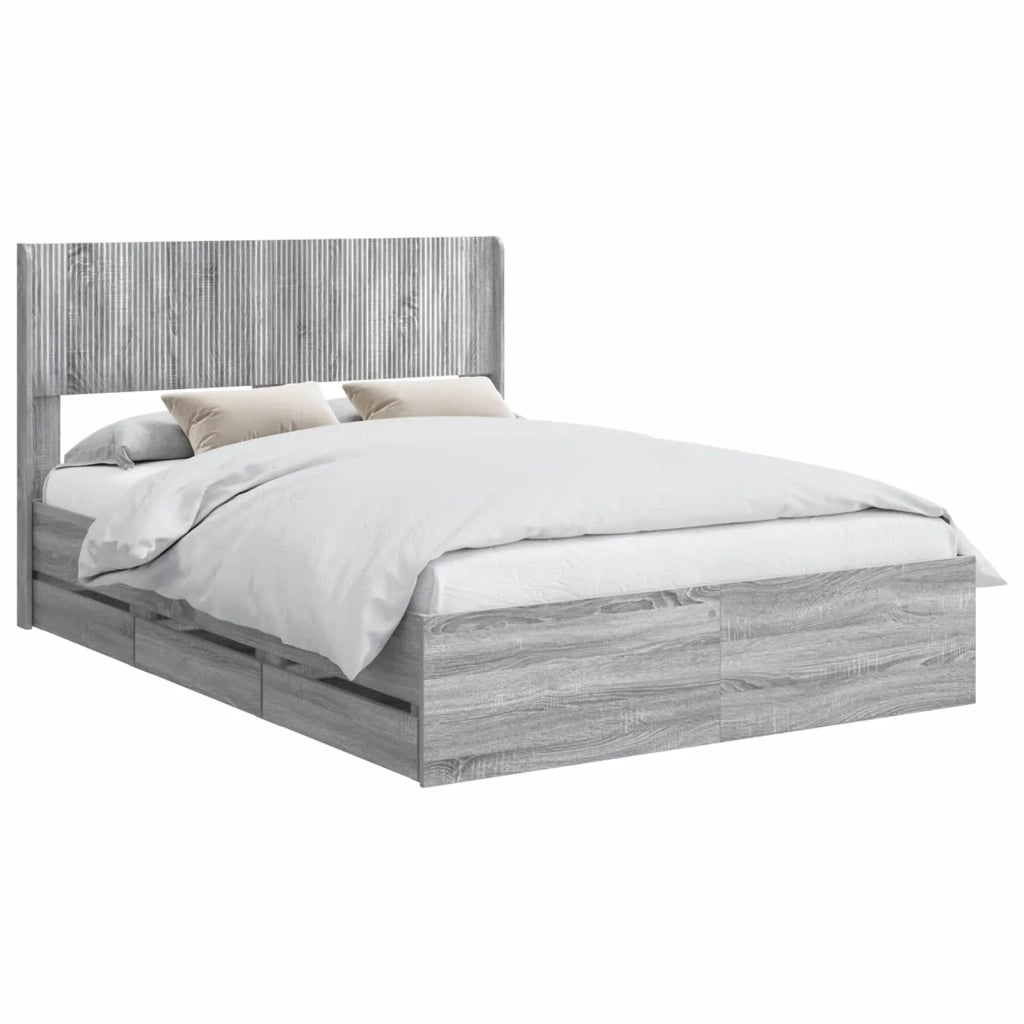 Struttura del letto con stoccaggio e testata Grigio Sonoma 3414328