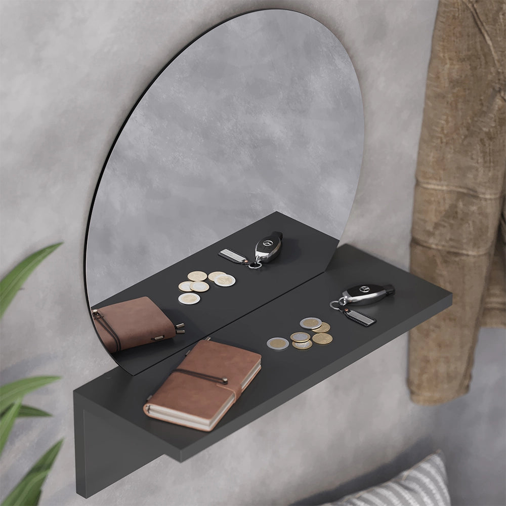 Vicco Specchio bagno Nero 40 x 47.5 cm con ripiano