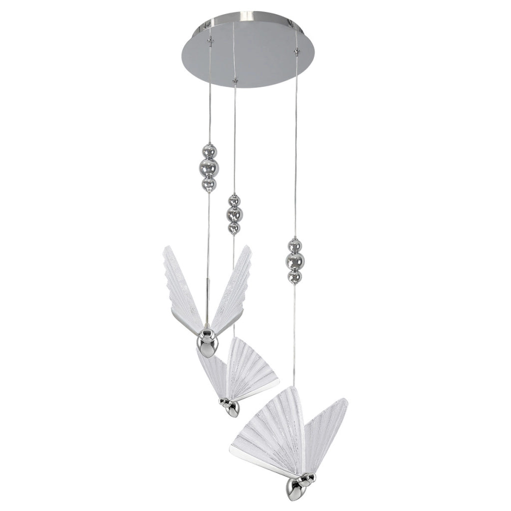 Lampadario rotondo Mariposa cromo LED CCT 24W Light Prestige