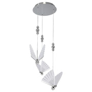 Lampadario rotondo Mariposa cromo LED CCT 24W Light Prestige
