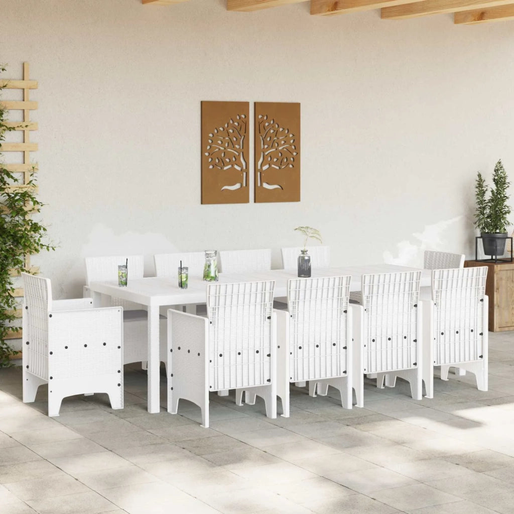 Set da Pranzo per Giardino 11 pcs Bianco Polipropilene 3378604