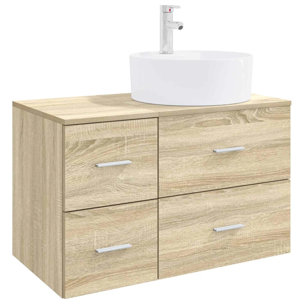 Set di mobili per il bagno 2 pz Rovere Sonoma 3403986