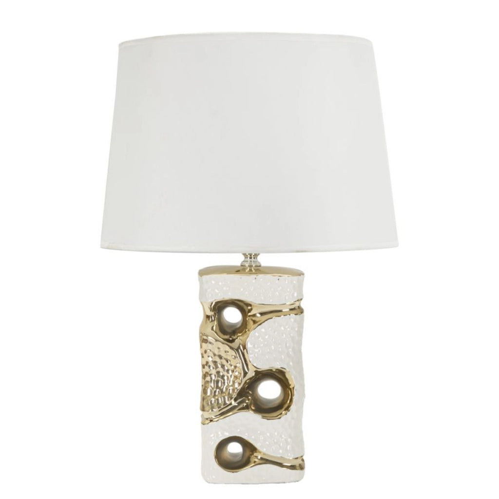 Lampada da Tavolo VKH111, Bianco, Ceramica, 30x30x43,5 cm