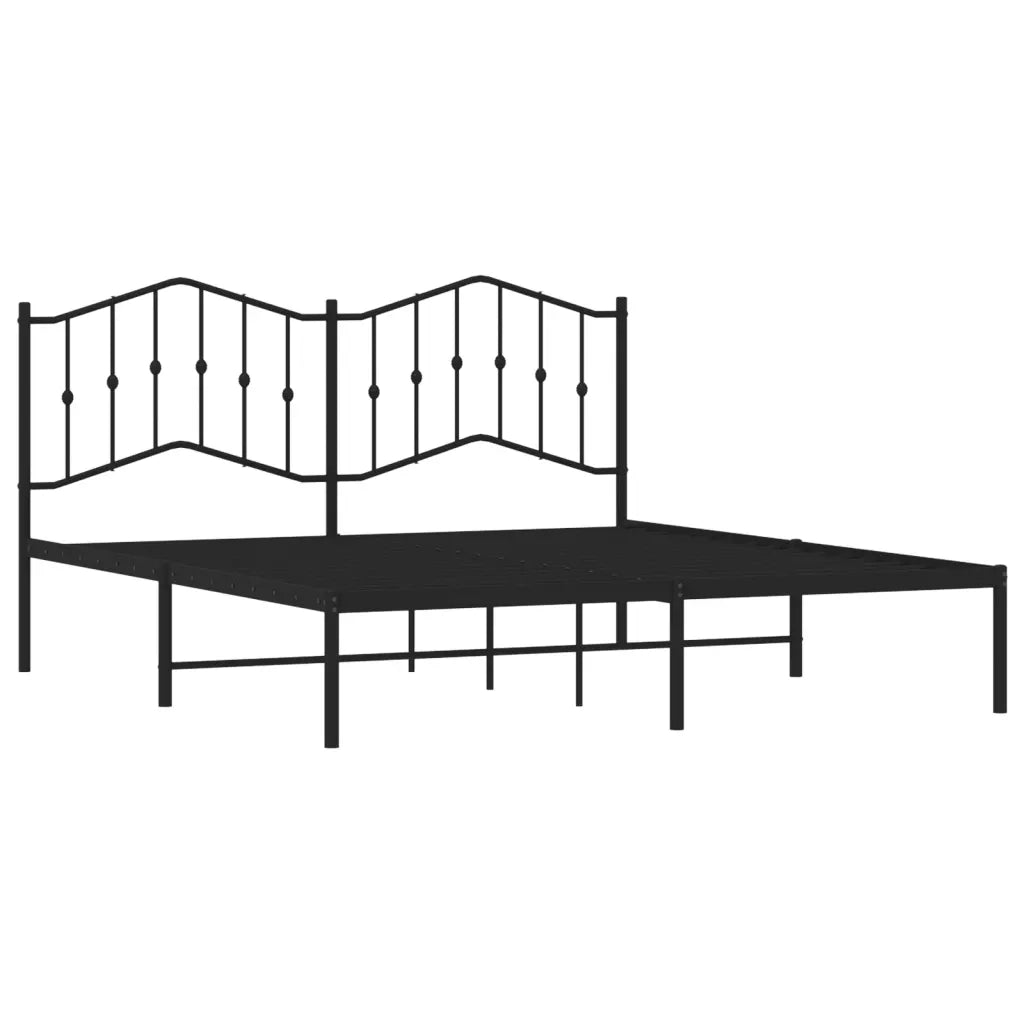 Giroletto con Testiera in Metallo Nero 180x200 cm 373793