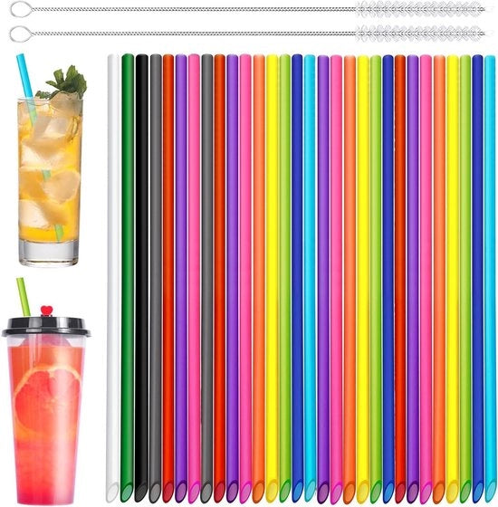 Riciclabili ramoscelli con spazzole - orizzontali - ramoscelli lunghi per bibite - milkshakes - cocktail - latte - succhi - yogurt - 50 pezzi