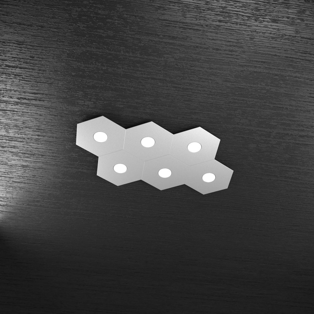 HEXAGON APPLIQUE-PLAFONIERA 6 LUCI GRIGIO 1142-6L-GR