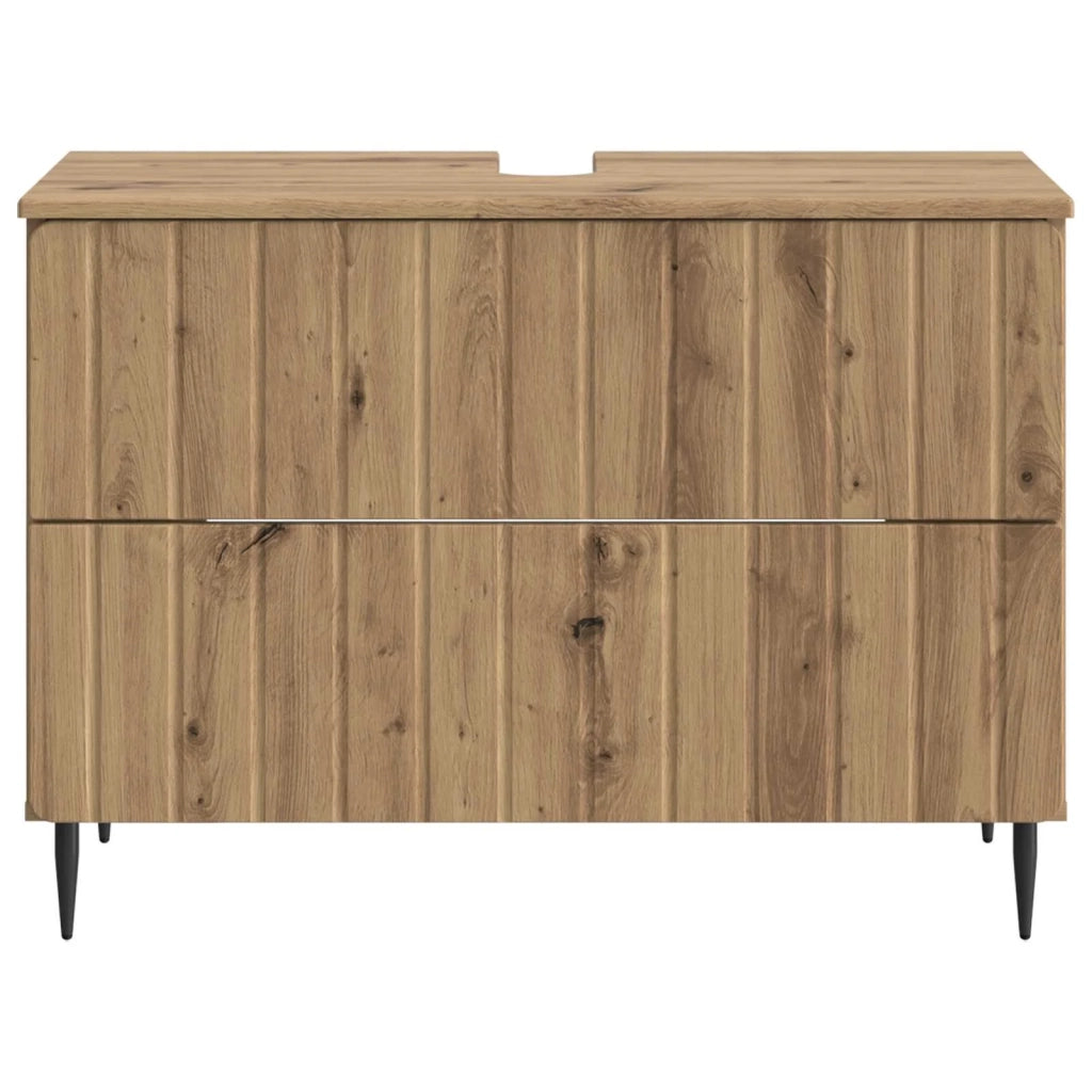 Armadio per Lavabo da Bagno ZWOLLE Rovere Artigianale 896364