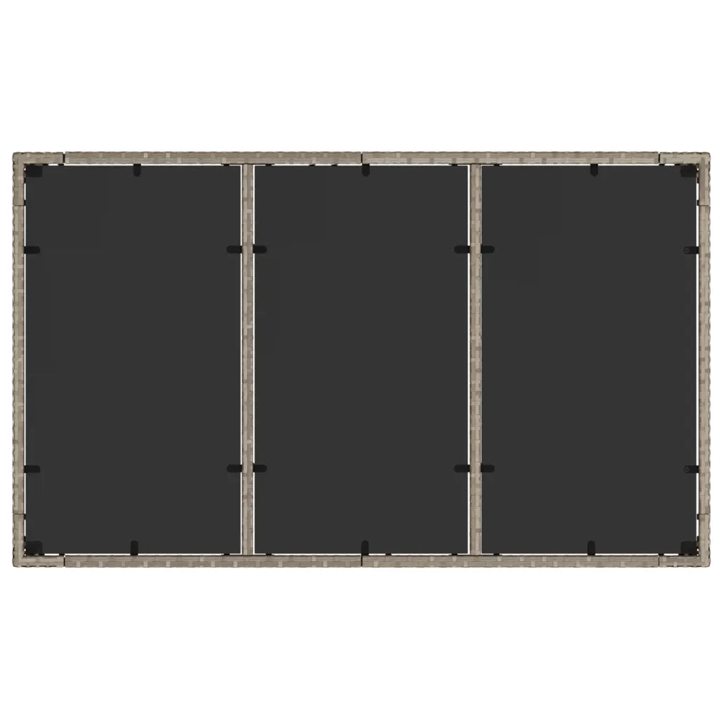 Tavolo Giardino Piano Vetro Grigio Chiaro 150x90x75 Polyrattan 368125