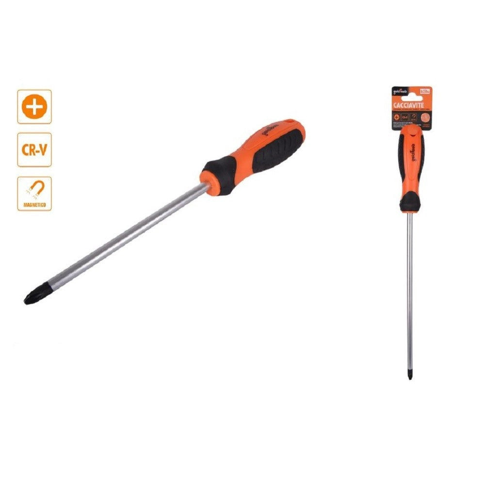 Trade Shop - Cacciavite Giravite 8 X 250 Mm Con Punta Magnetica A Croce In Acciaio Cr-v 94861 -