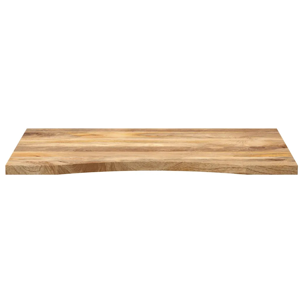 Piano Scrivania con Curva 80x60x2,5 cm Massello Grezzo di Mango