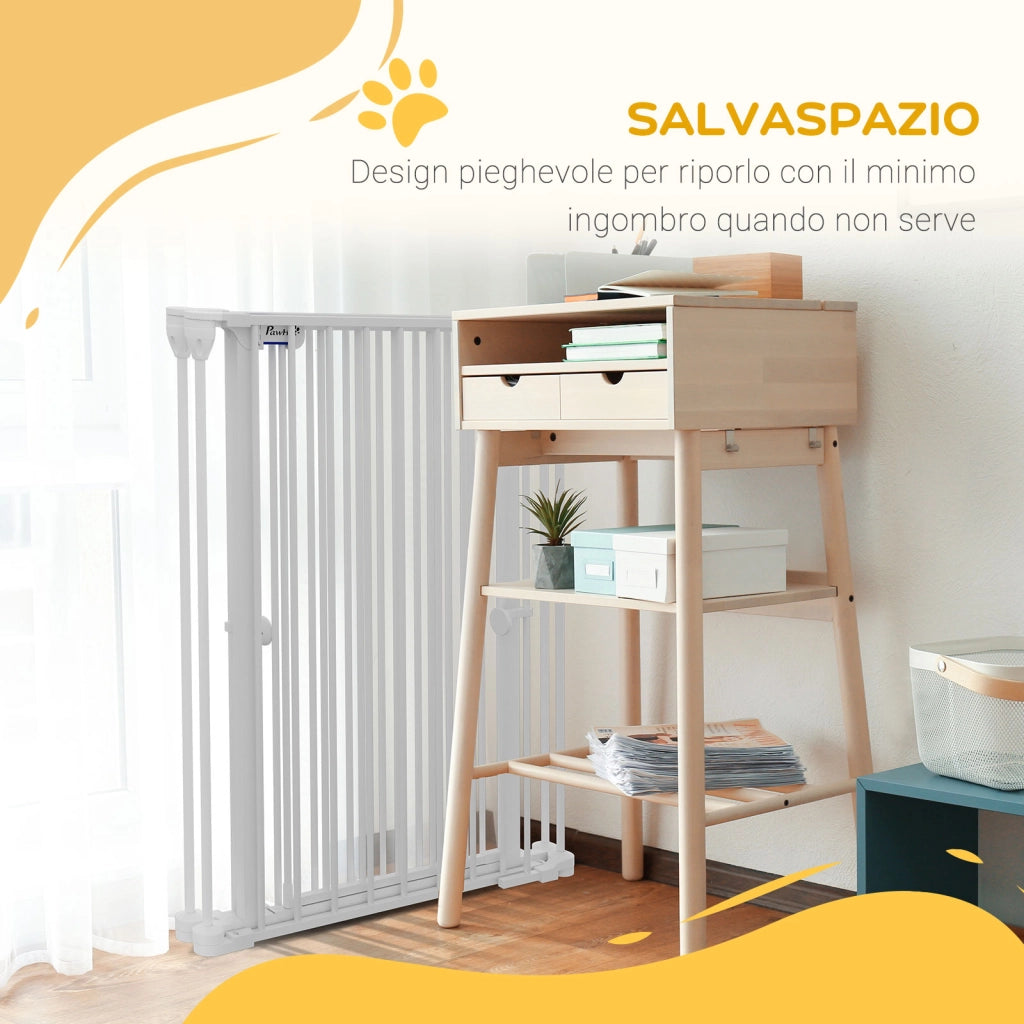 Cancelletto per Cani a 3 Pannelli ¨C Minimal ¨C Bianco 206x90cm
