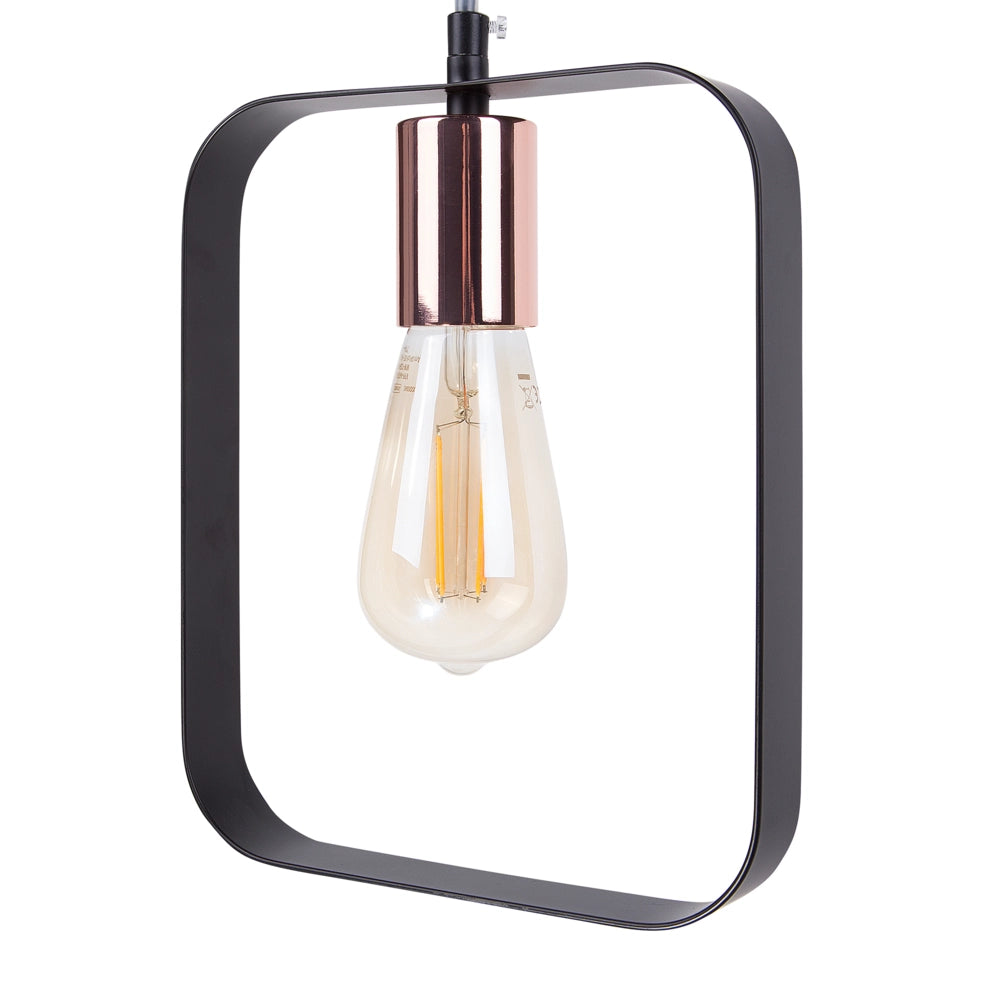 Lampadario moderno a 3 punti luce Nero rame minimalista geometrico