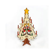 Trade Shop - Albero In Legno A Incastro Con Personaggio Natalizio Decorazioni Natalizie -