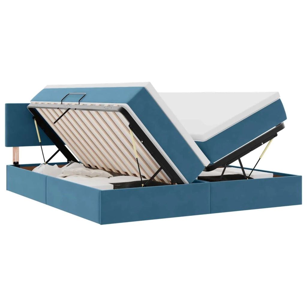 Letto con Contenitore con materasso Blu Scuro 90 x 200 cm