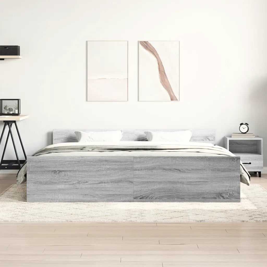 Giroletto con Testiera e Pediera Grigio Sonoma 160x200 cm 3203766