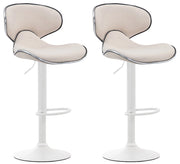 Set 2 Sgabelli Cucina Las Vegas V2 in Tessuto crema,bianco