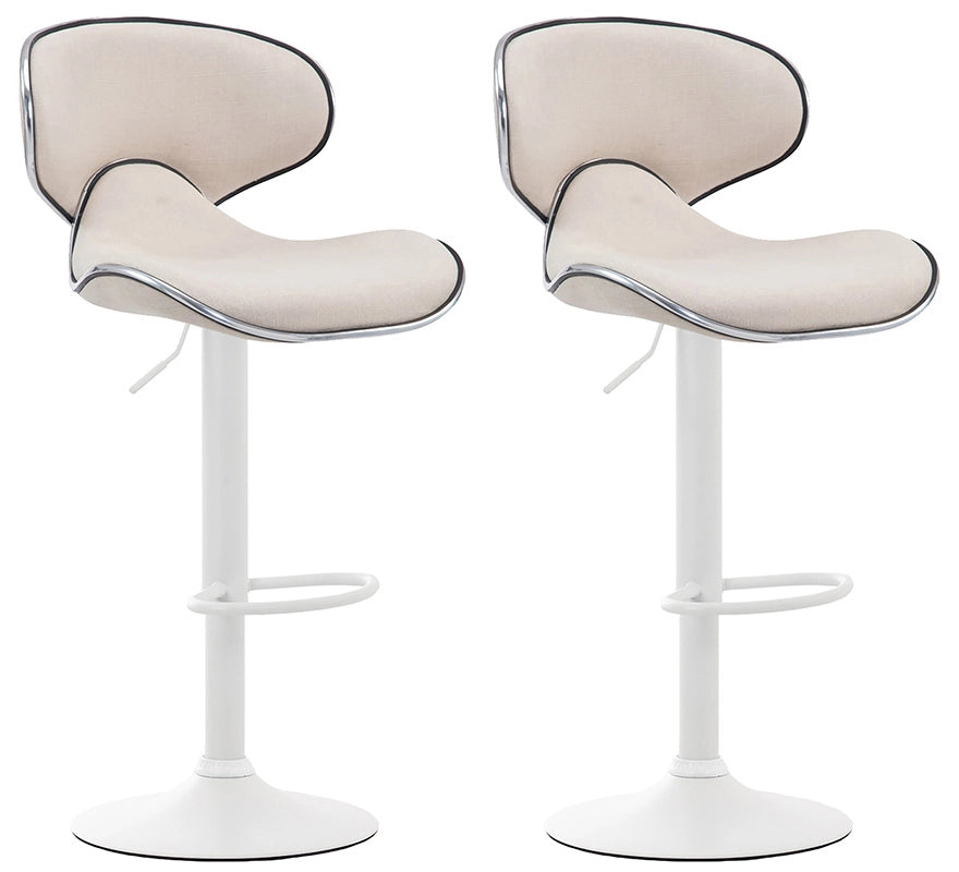 Set 2 Sgabelli Cucina Las Vegas V2 in Tessuto crema,bianco