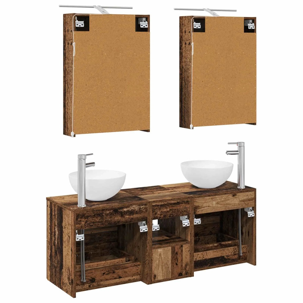 Set di mobili per il bagno 5 pcs Legno antico 3406717