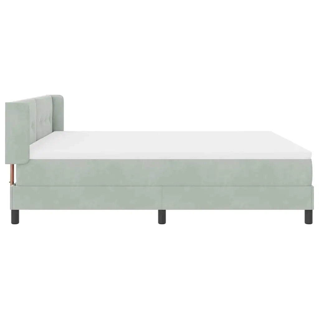 Letto a molle con testiera Grigio chiaro 200 x 180 cm Velluto 3341480