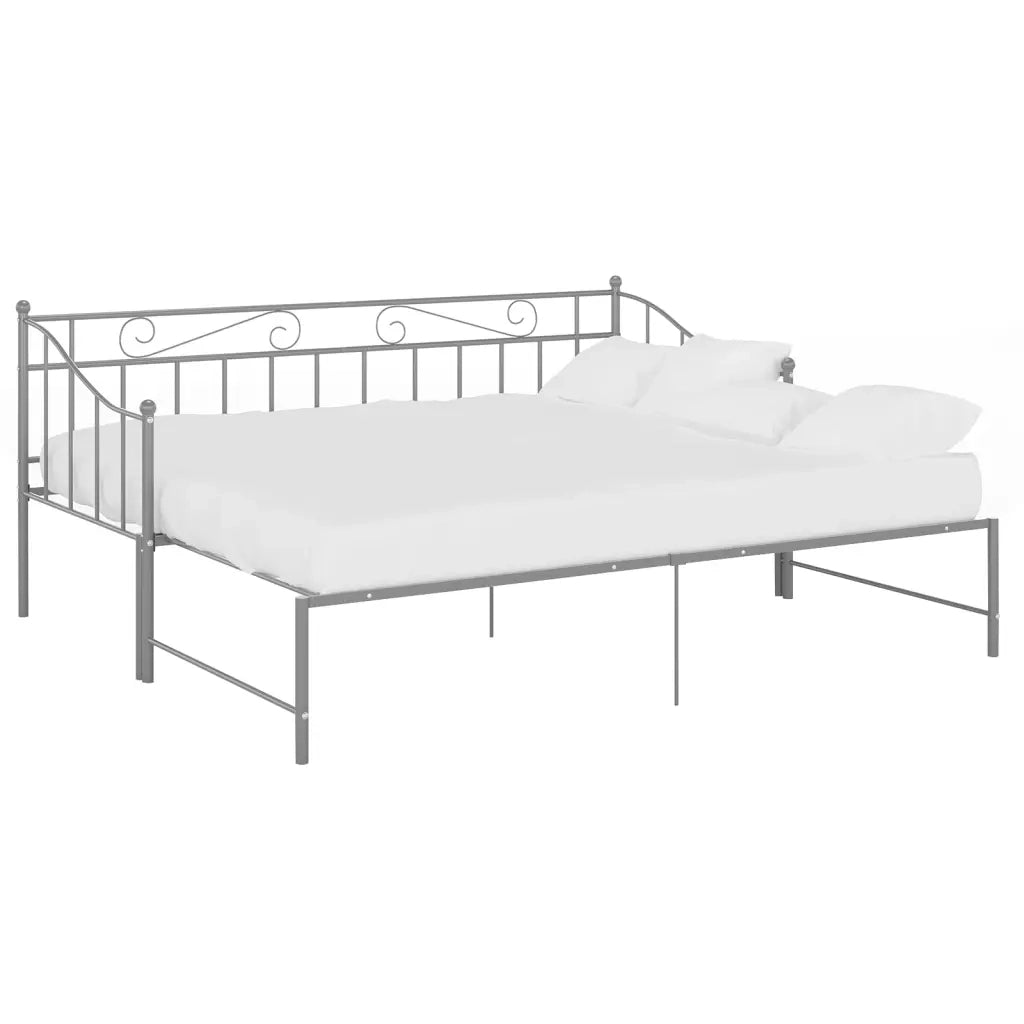Telaio Divano Letto Estraibile Grigio in Metallo 90x200 cm