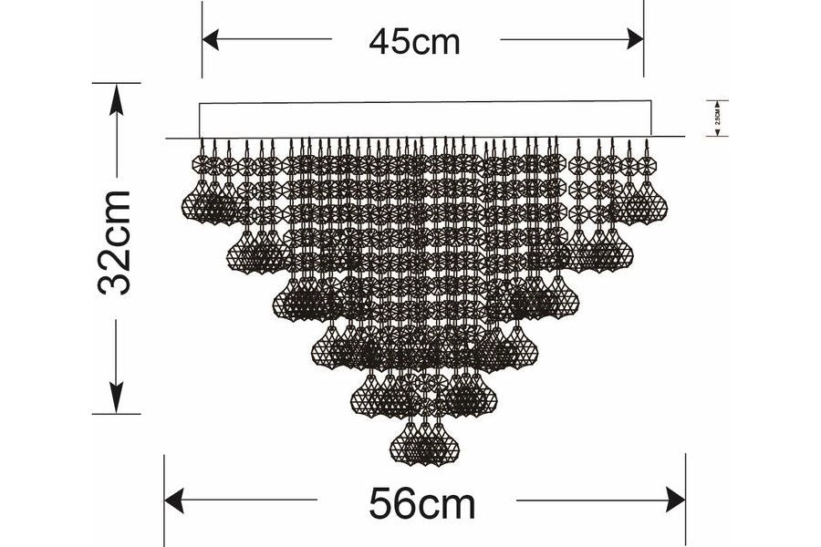 Plafoniera Lancaster Crystal glamour oro quadra 7 luci E14