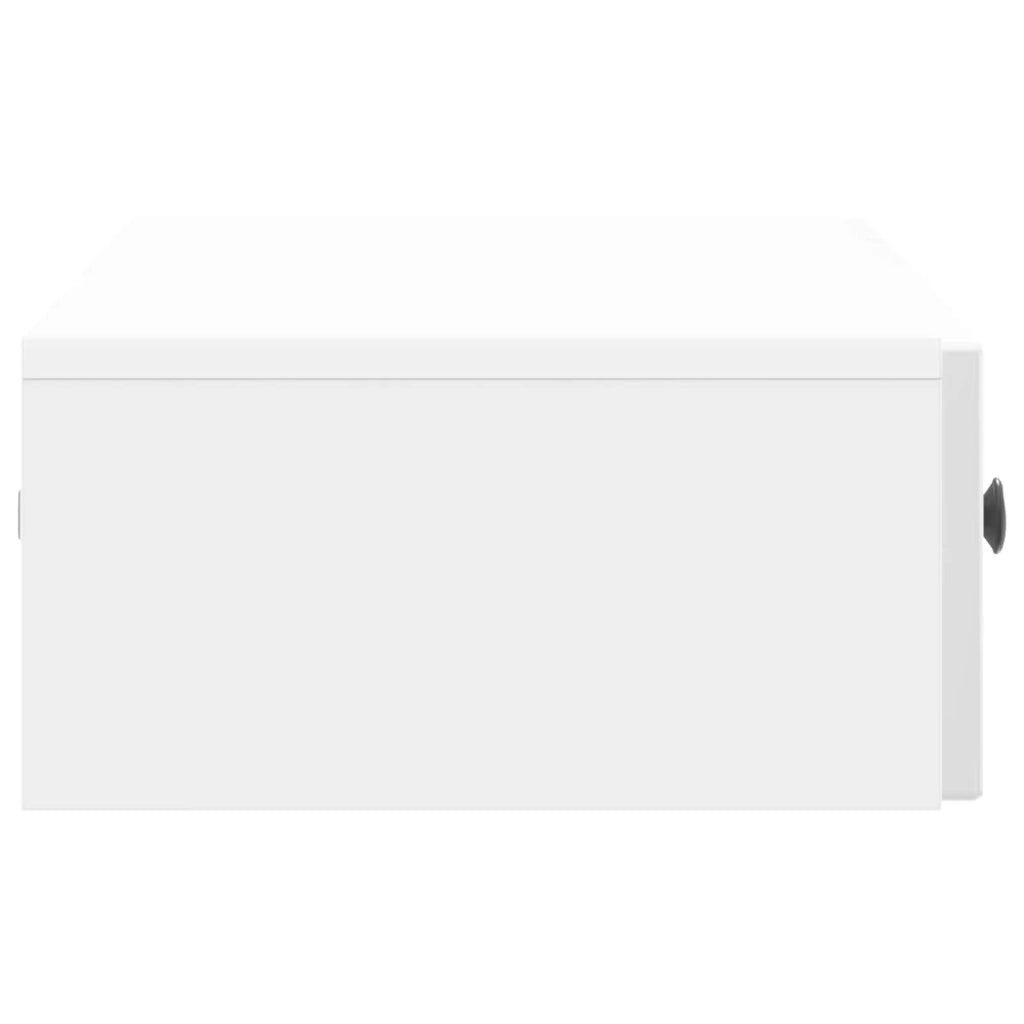 Tavolino da Parete Laterale Bianco Lucido 87,5 x 34,5 x 17 cm 897989